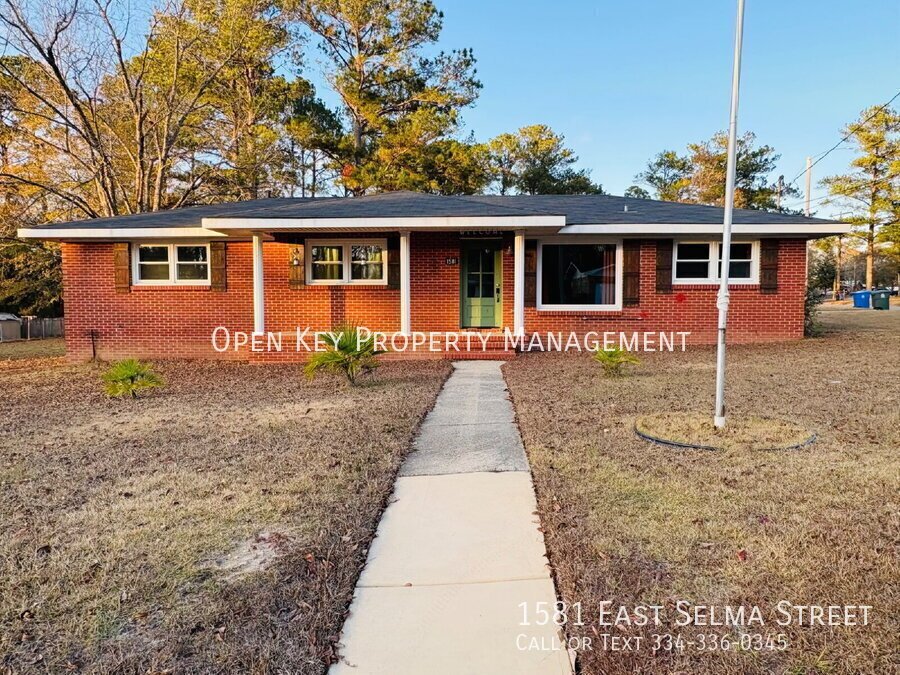 Spacious and beautiful 3 bedroom, 1.5 bath brick home for rent on a corner lot in Dothan, AL. Recently renovated with new flooring - includes a large yard, new appliances, and pets are welcome. property image