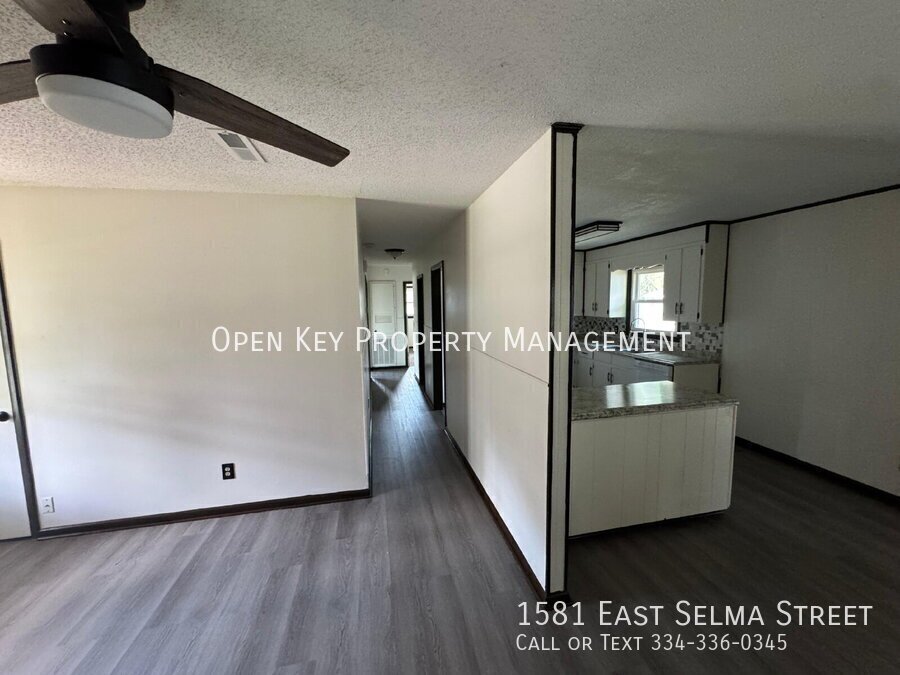 Spacious and beautiful 3 bedroom, 1.5 bath brick home for rent on a corner lot in Dothan, AL. Recently renovated with new flooring - includes a large yard, new appliances, and pets are welcome. property image