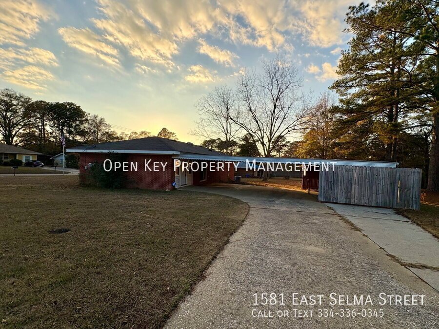 Spacious and beautiful 3 bedroom, 1.5 bath brick home for rent on a corner lot in Dothan, AL. Recently renovated with new flooring - includes a large yard, new appliances, and pets are welcome. property image